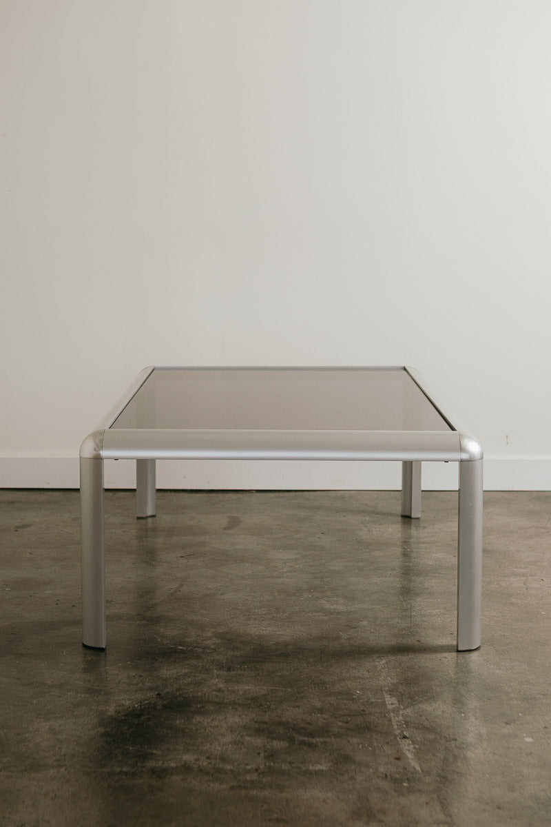 Aluminum Smoke Glass Coffee Table