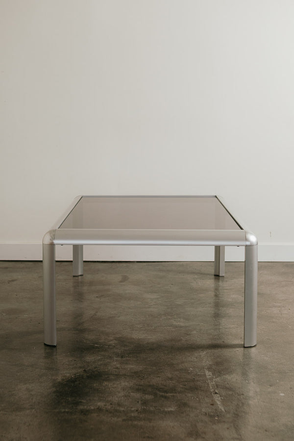 Aluminum Smoke Glass Coffee Table