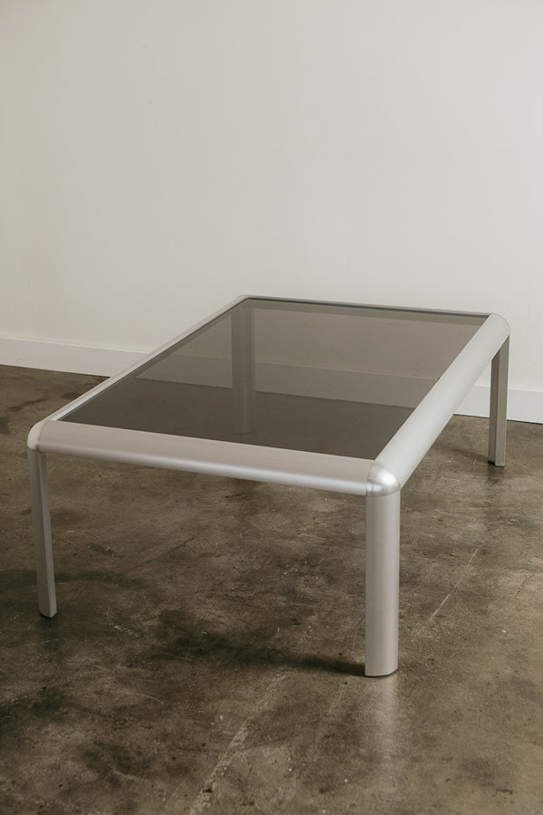 Aluminum Smoke Glass Coffee Table