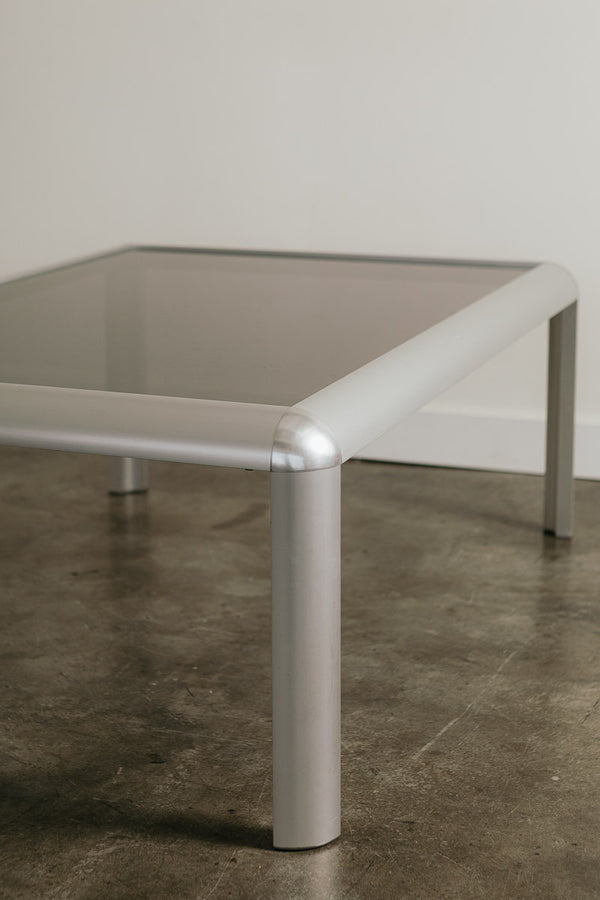 Aluminum Smoke Glass Coffee Table