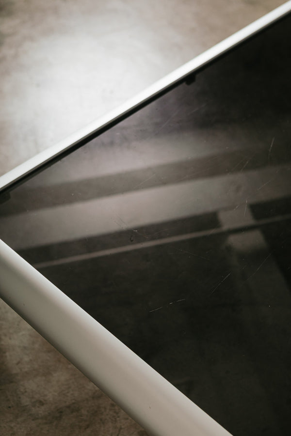 Aluminum Smoke Glass Coffee Table