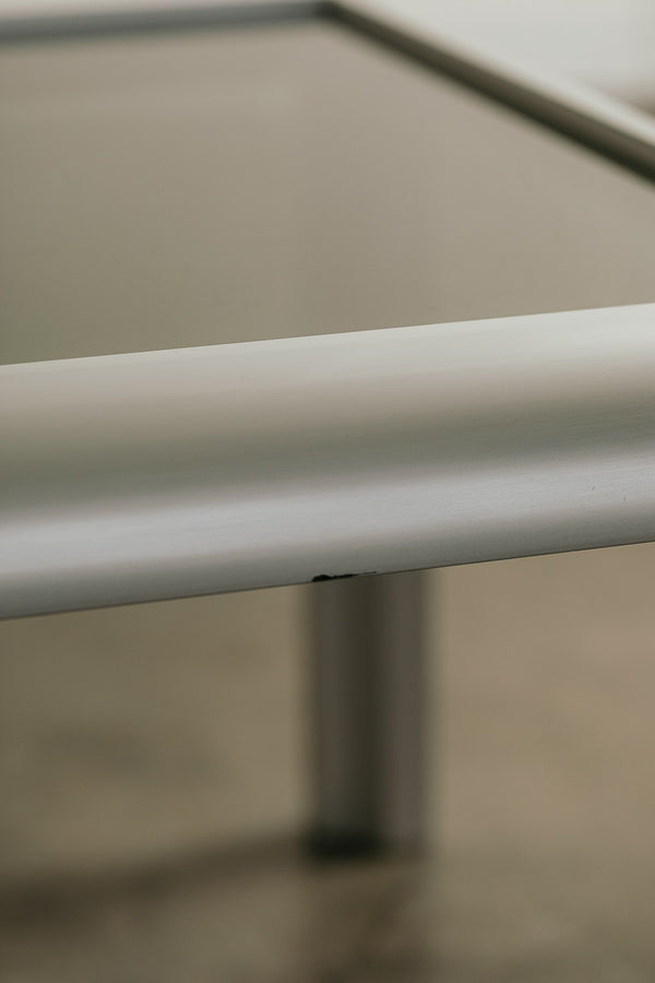 Aluminum Smoke Glass Side Table