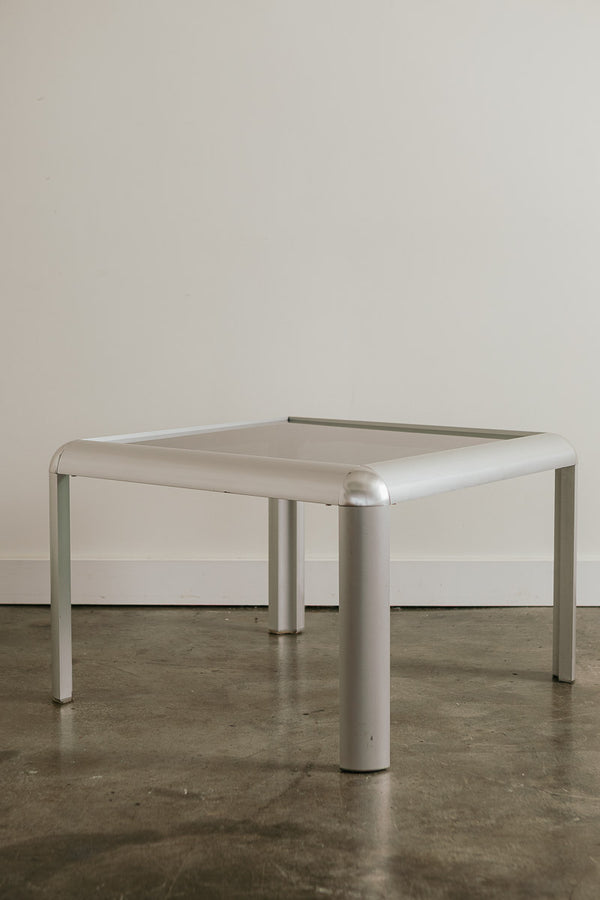 Aluminum Smoke Glass Side Table