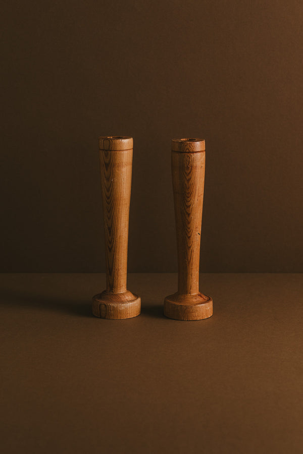 Pair of Pine Candlesticks