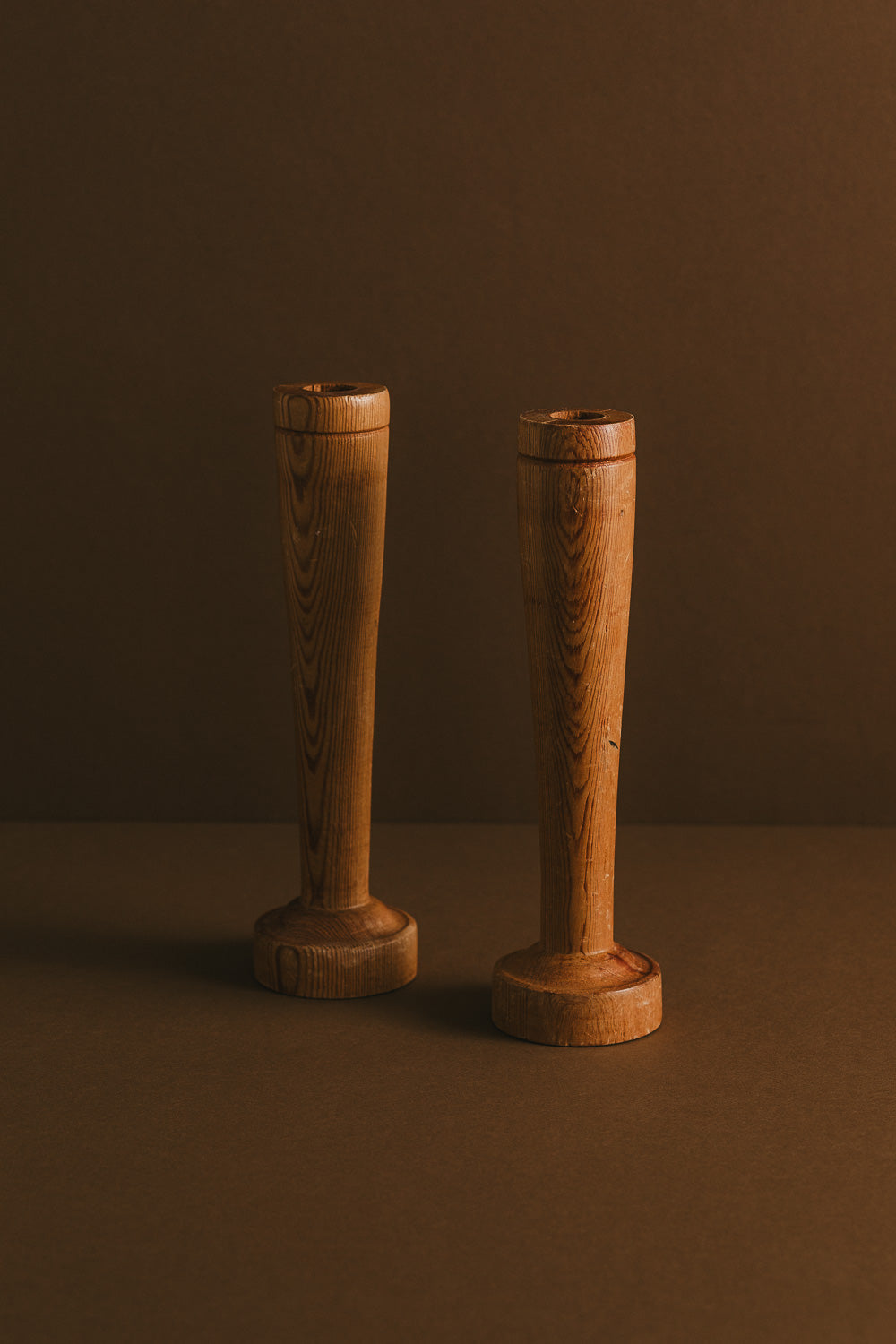 Pair of Pine Candlesticks