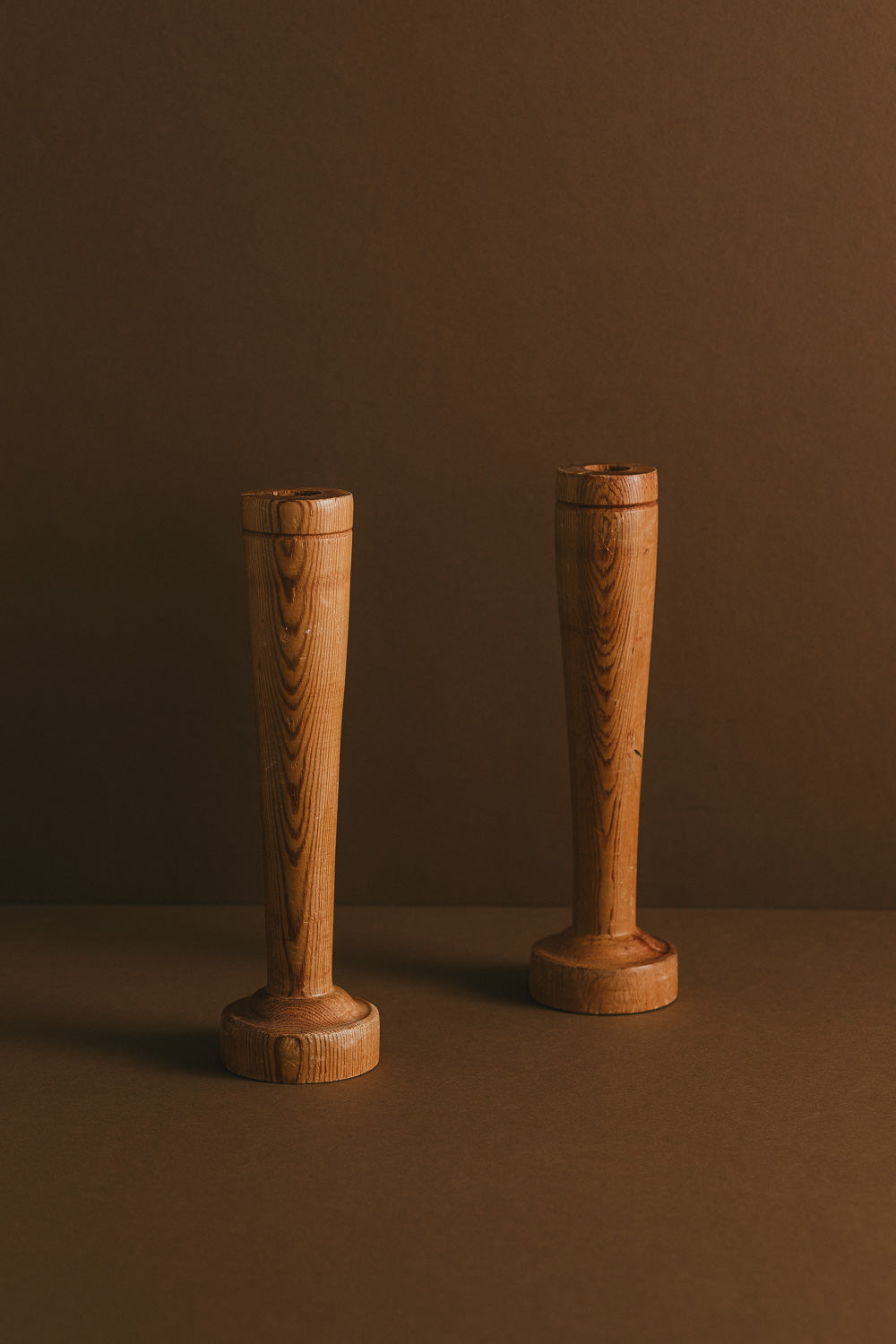 Pair of Pine Candlesticks