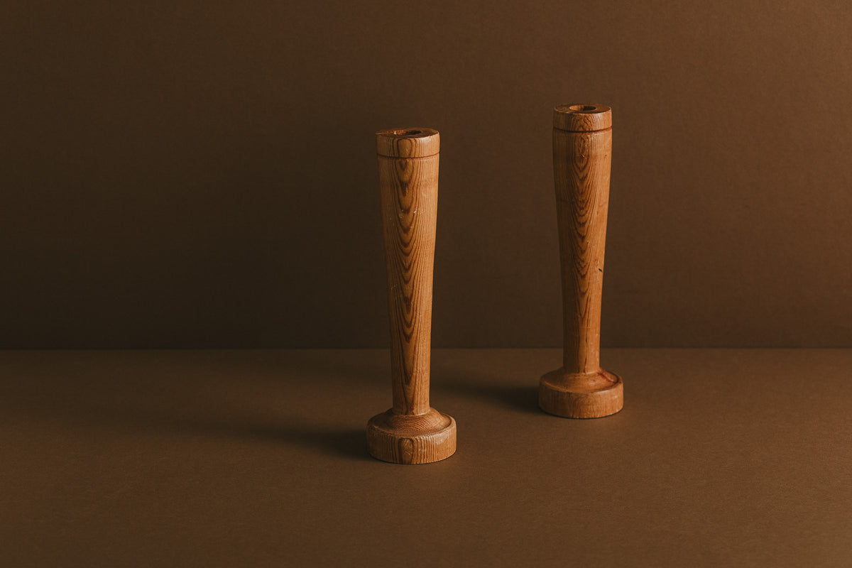 Pair of Pine Candlesticks