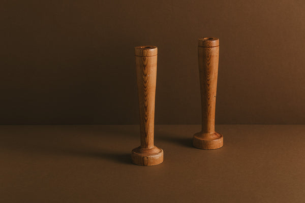 Pair of Pine Candlesticks